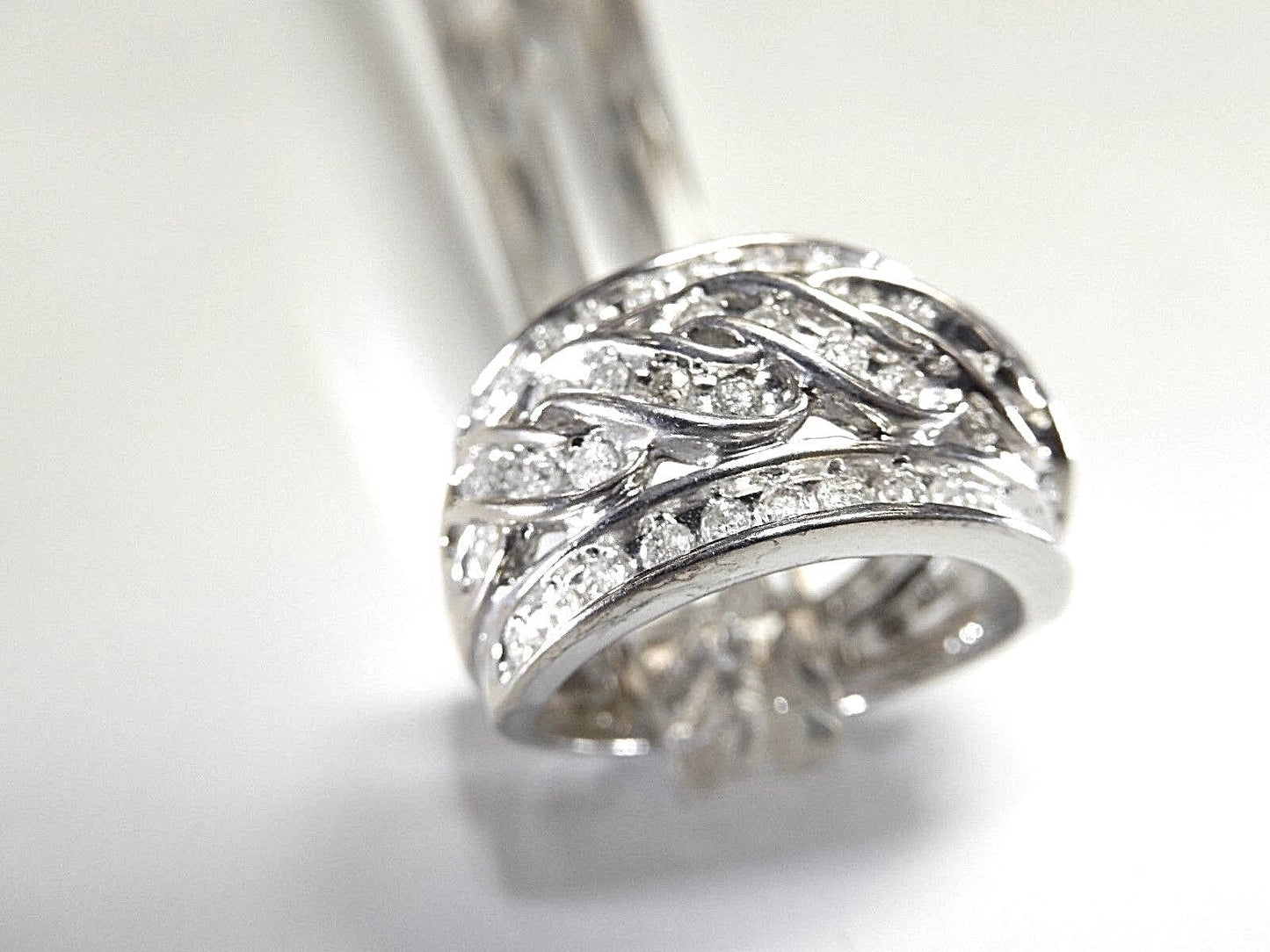 1 Ct Natural Diamond Womens Wedding Anniversary Ring 10k White Gold 13.5mm Wide