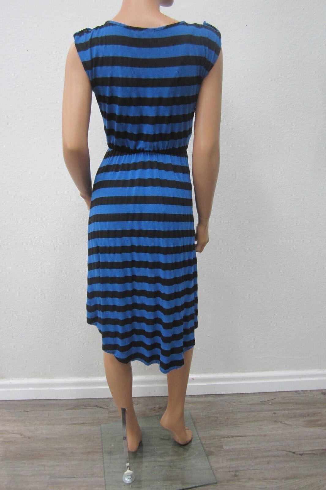 Gianni Bini SUPER CUTE High/Low Dress Blue Black Stripe Size XS