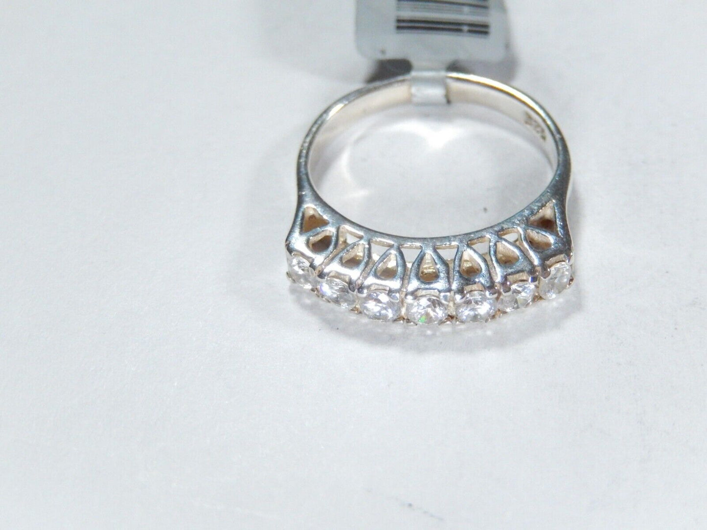 *VINTAGE *  Sterling Silver .33 CT Cubic Zirconia 3.25mm Wedding Band Size 5.25