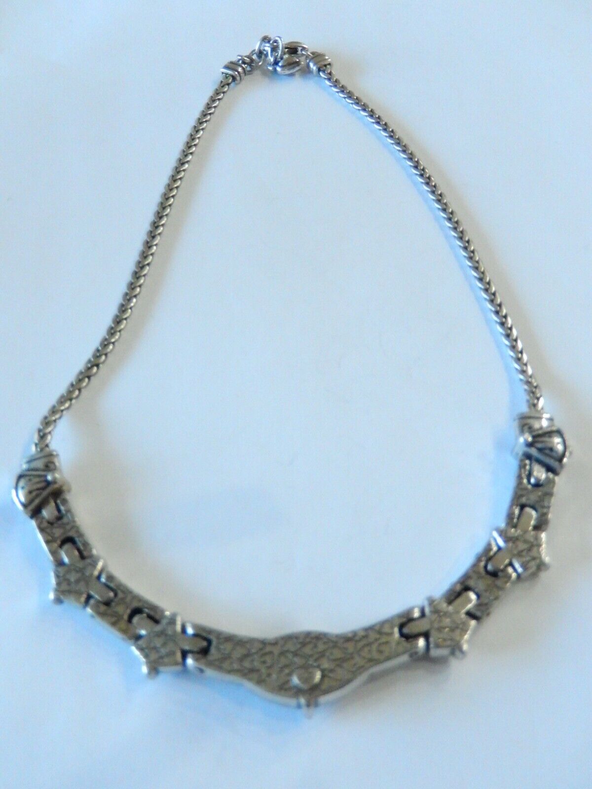 *RETIRED*  BRIGHTON Silver Tone Link Statement Necklace  18”