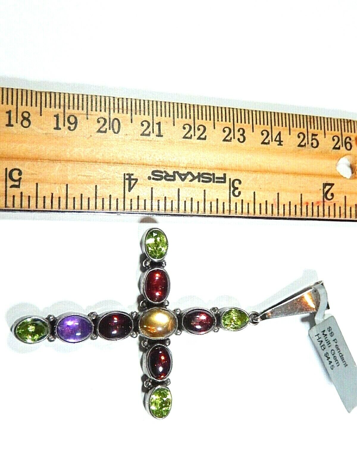 *VINTAGE* LARGE Nakai Navajo Sterling Silver Cross Multi Stone Statement Piece