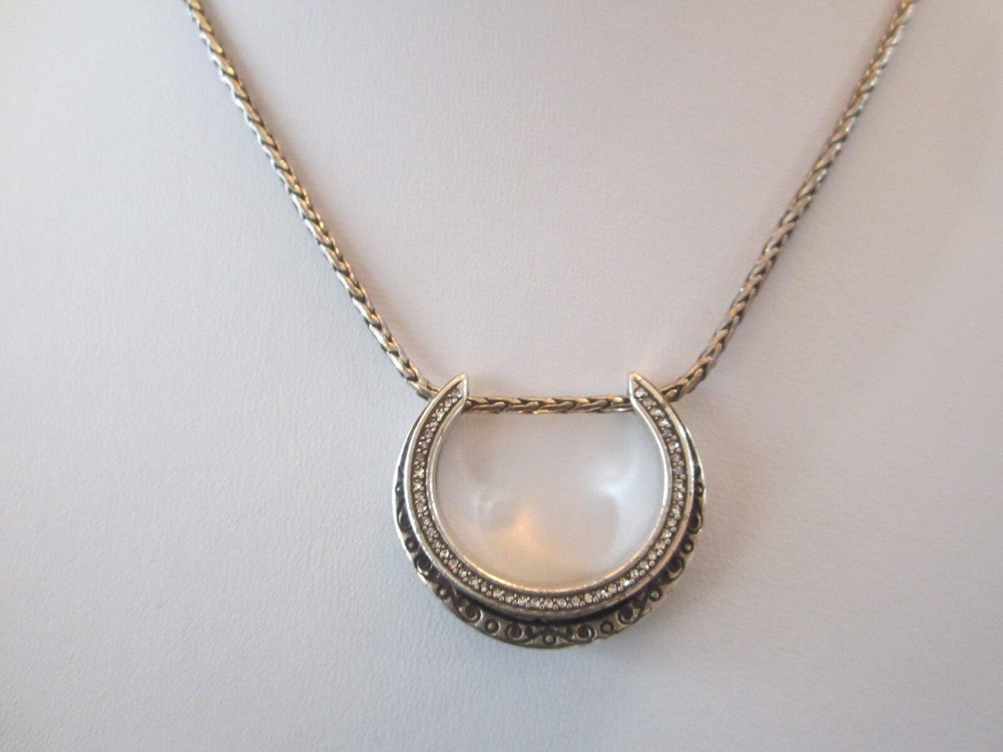 RETIRED RARE Brighton 16"-18" Crystal Slide Round Necklace