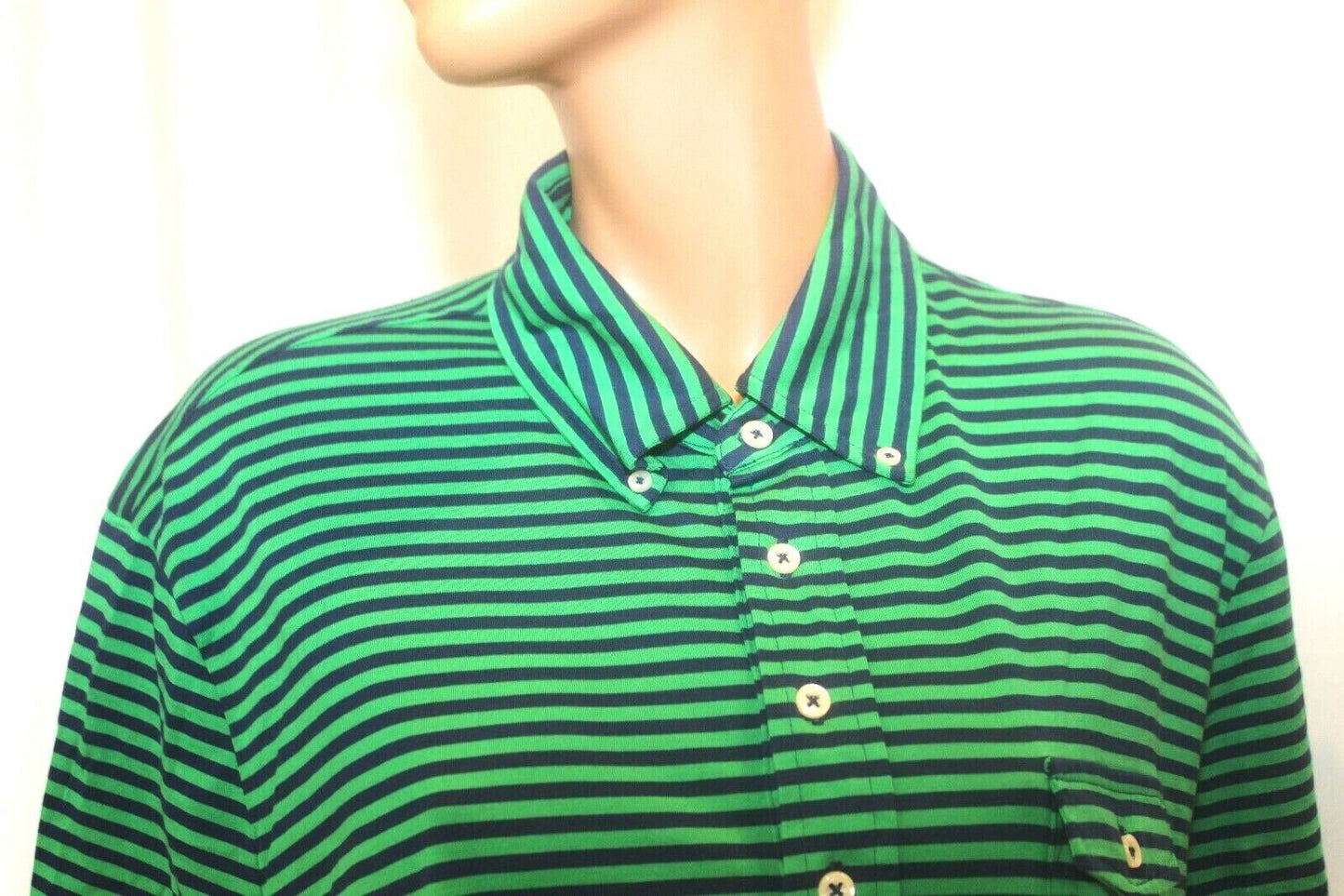 *NWT* POLO RALPH LAUREN SHORT SLEEVE COLLARED SHIRT BLUE STRIPES COTTON MENS XL