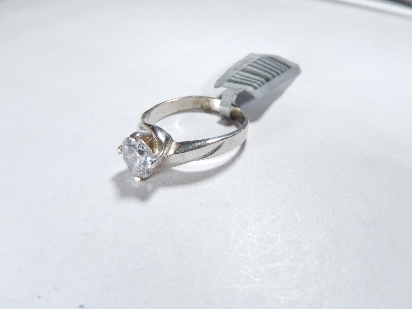 VINTAGE- Sterling Silver 1.00CT Round Cubic Zirconia Bypass Solitaire Ring Sz6.5