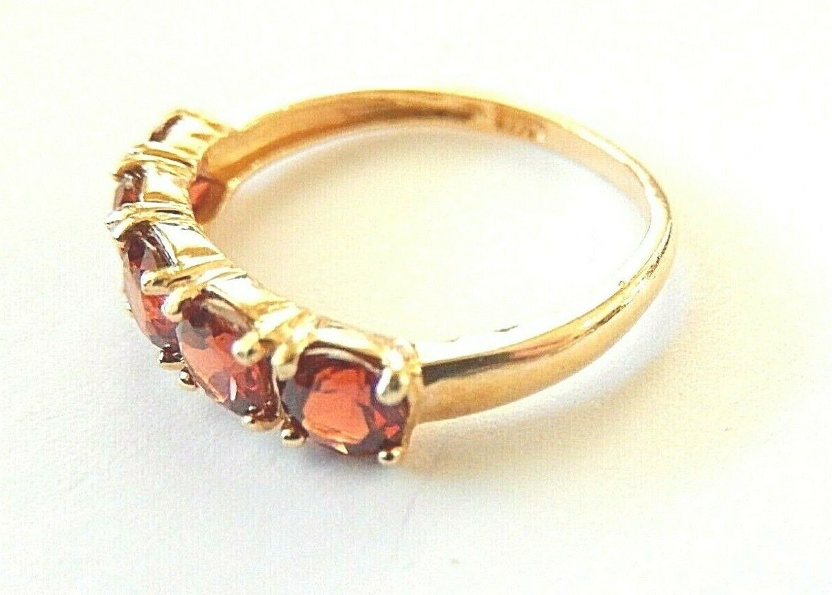 *NEW* 14K YELLOW GOLD 1.50CT ROUND GARNET 5mm BAND RING SIZE 6.75