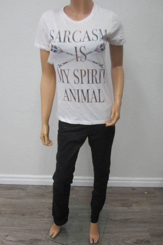 Goodie Two Sleeves Unisex  "Sarcasm Is My Spirit Animal" T-Shirt Sz Small