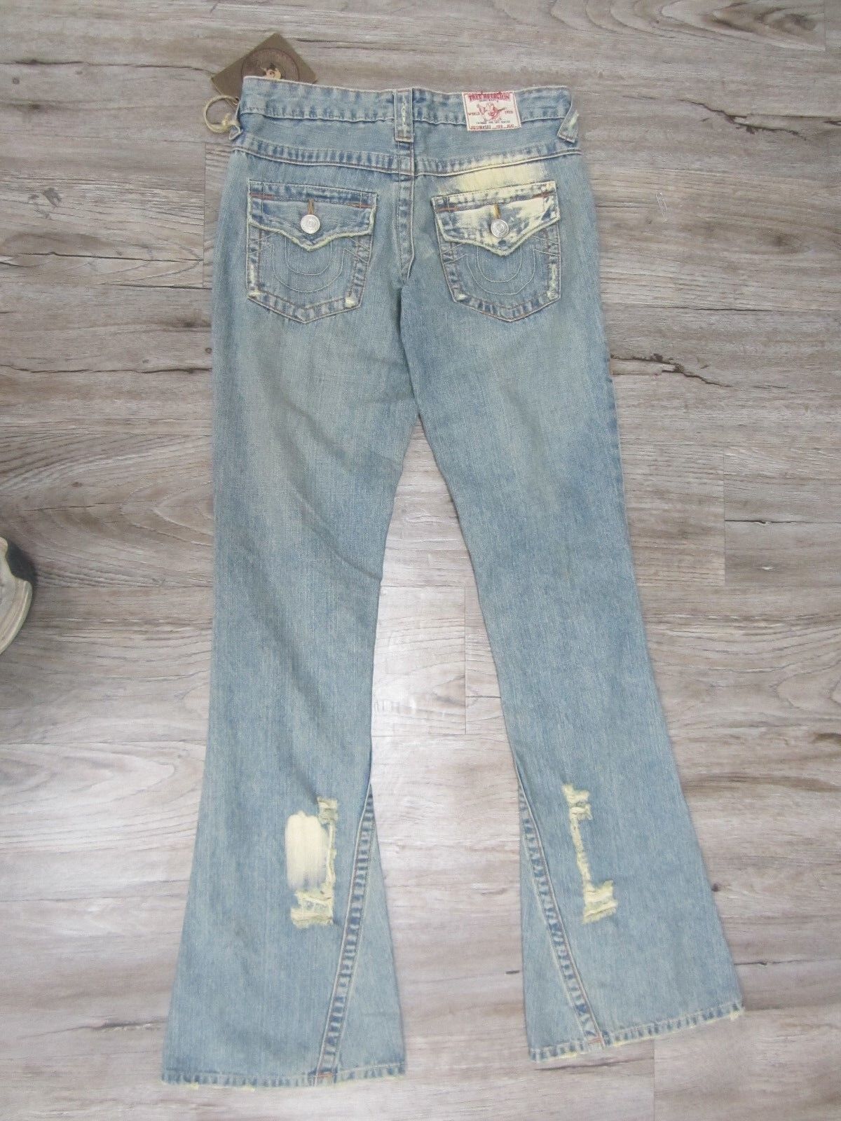 AUTHENTIC NWT True Religion Joey Twisted Flap JN510 Super Destroyed Jeans 25X31