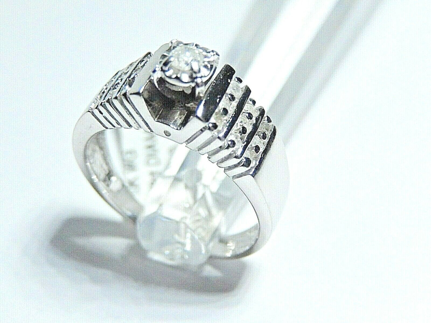 *NWT* .50CT Diamond Engagement Anniversary Wedding Ring 10K White Gold Sz 7