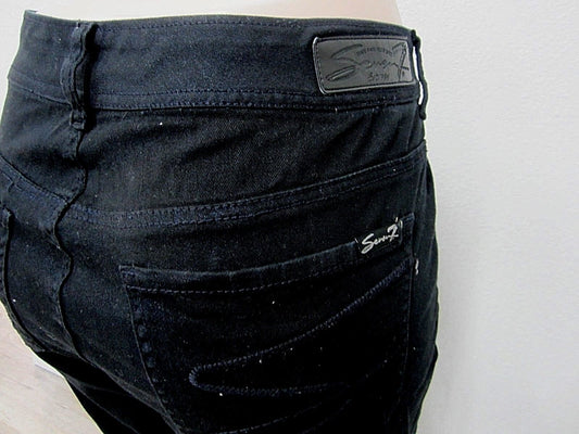 NEW 7 FOR ALL MANKIND WOMENS SLIM ILLUSION LUXE HIGH WAIST SKINNY IN BLACK Sz 20