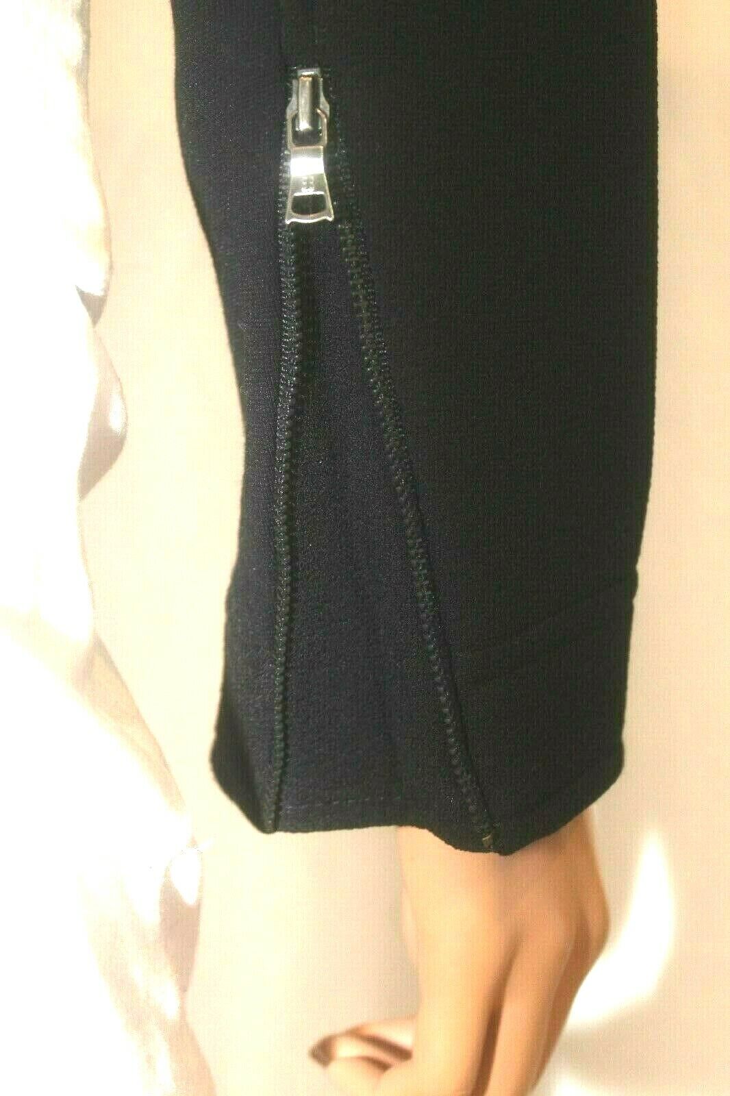 *NWT* $268.  BCBG MAXAZRIA  "ARELIA" TUXEDO-INSPIRED BLACK ZIP/SNAP JACKET-XS