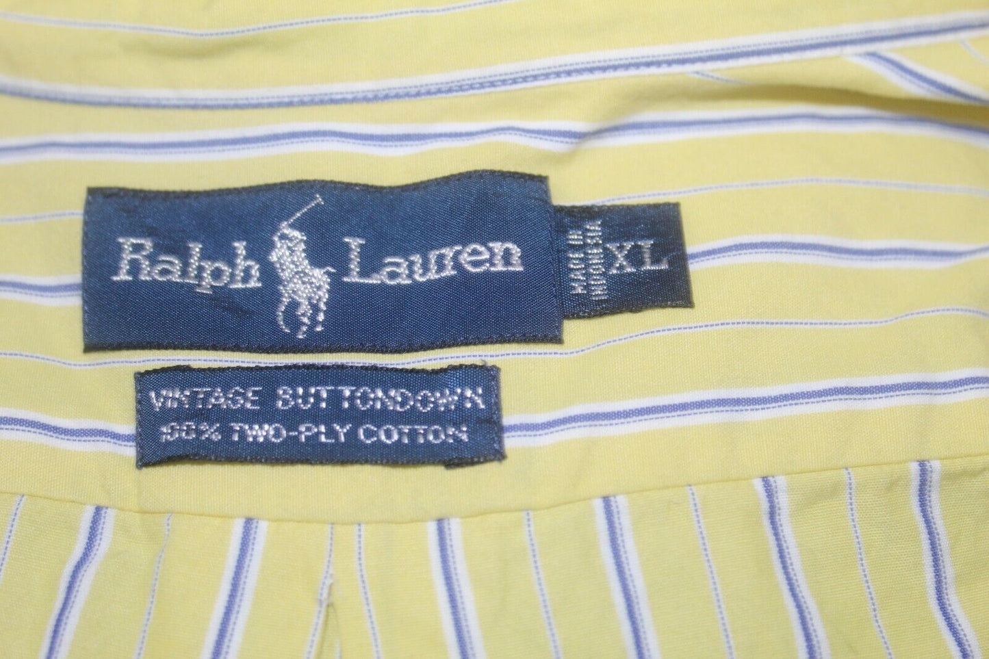 Ralph Lauren Vintage Button Down Label Long Sleeve Button Down  Shirt Size XL