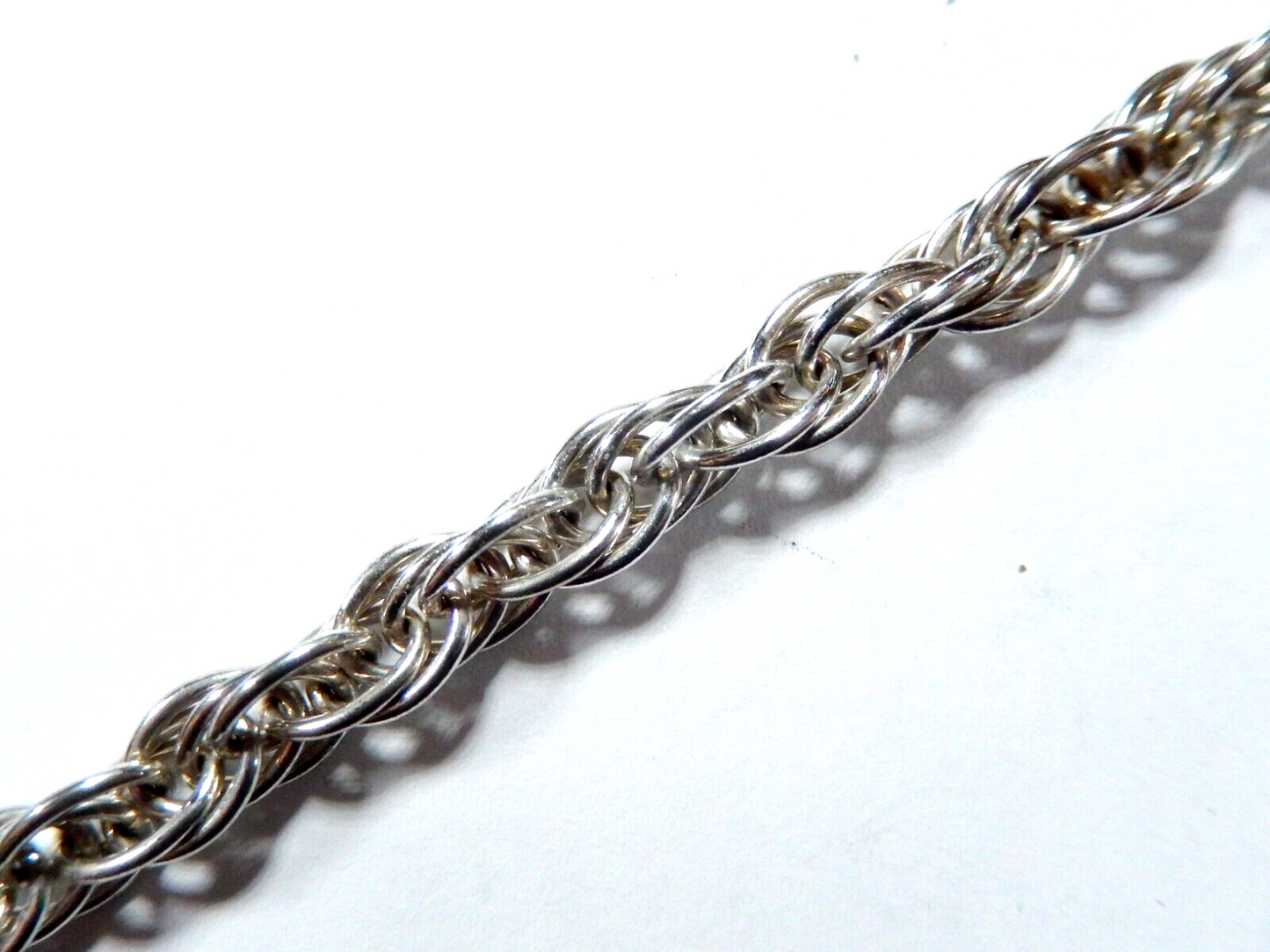 6mm Italian Solid Sterling Silver 925 Rope Link Bracelet UNISEX 7.75"