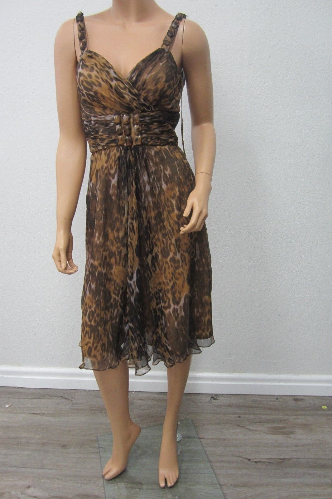 NICE JS COLLECTIONS Chiffon Fully Lined Designer  Sleeveless Dress Size 4