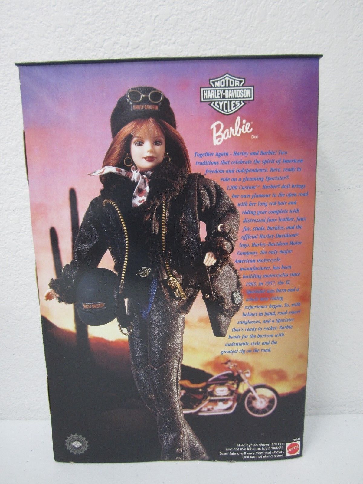 Harley Davidson Motorcycle Red Head Barbie Doll w/ Leather Jacket & Chaps 20441