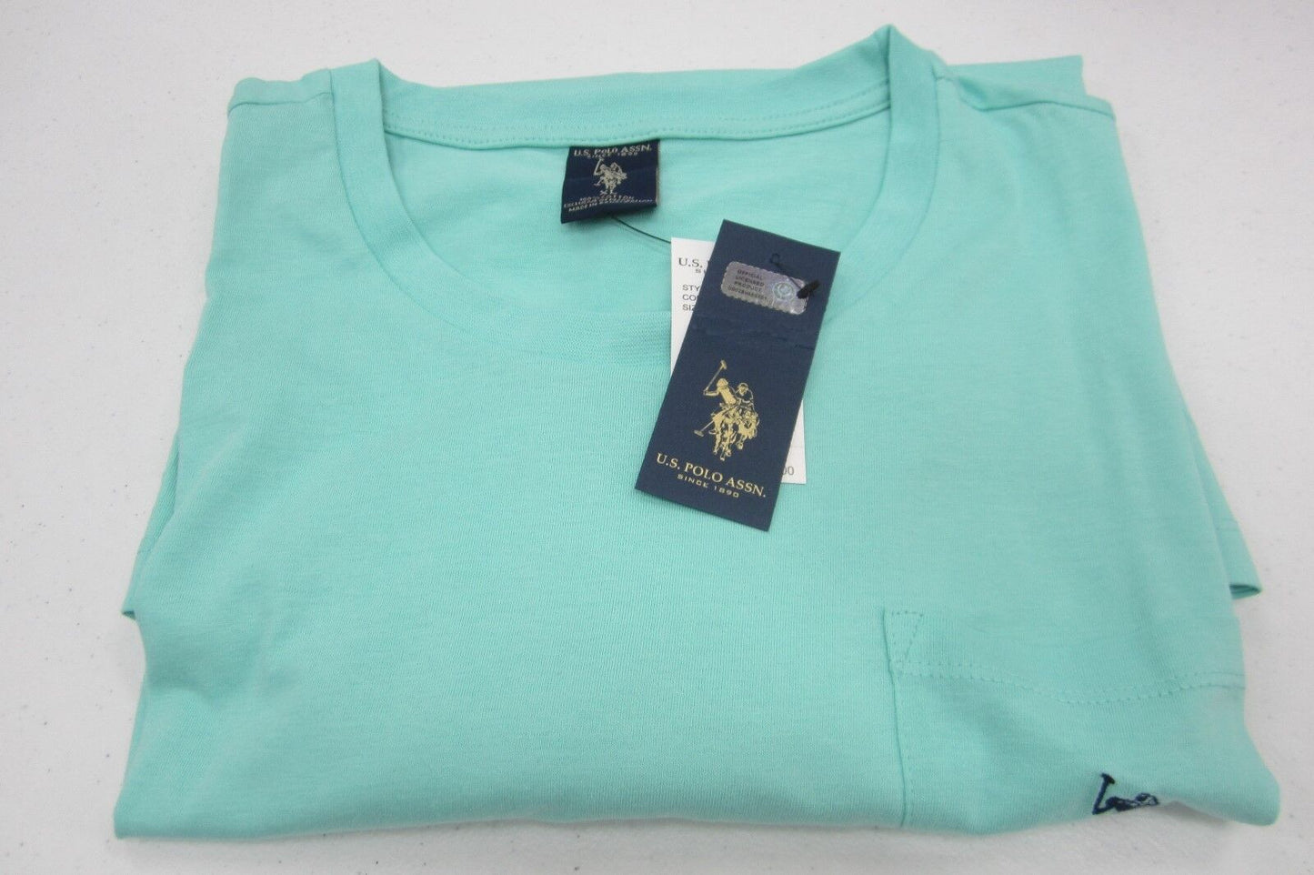 *NWT* US Polo Assn Unisex XL Short Sleeve Mint Green Pullover Pocket T-Shirt