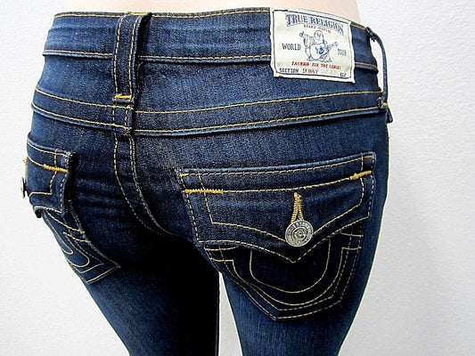 NWT AUTHENTIC True Religion Skinny Size 27X31 Dark Ladies Jeans WLFP