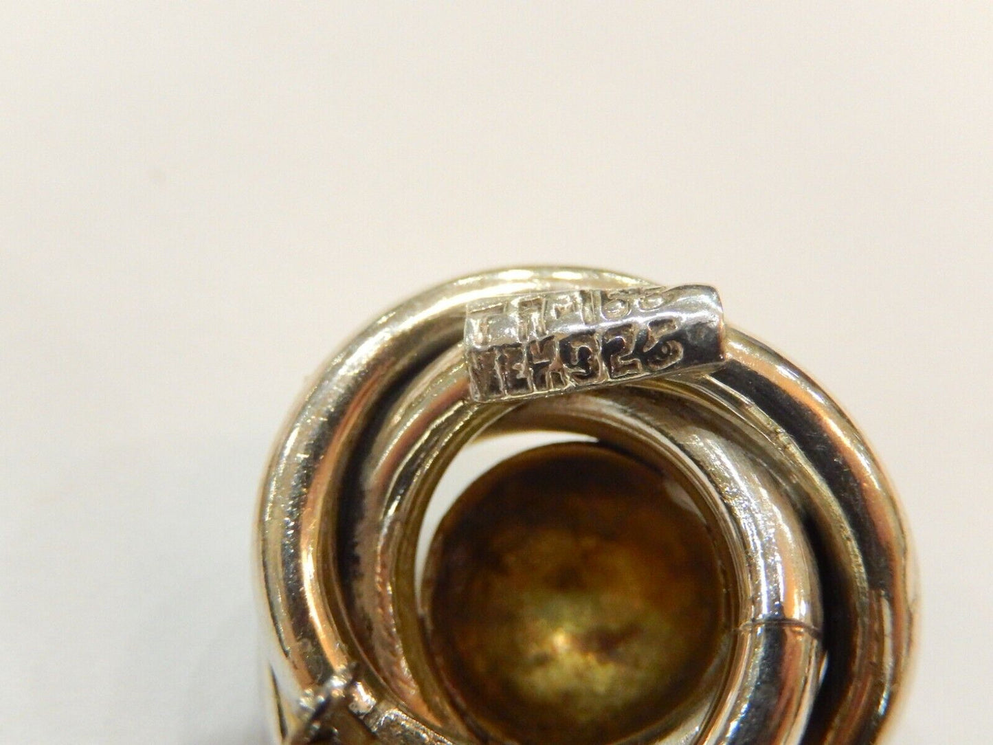 Vintage Taxco Mexico Sterling Silver 925 And Brass Circle Clip On Earrings