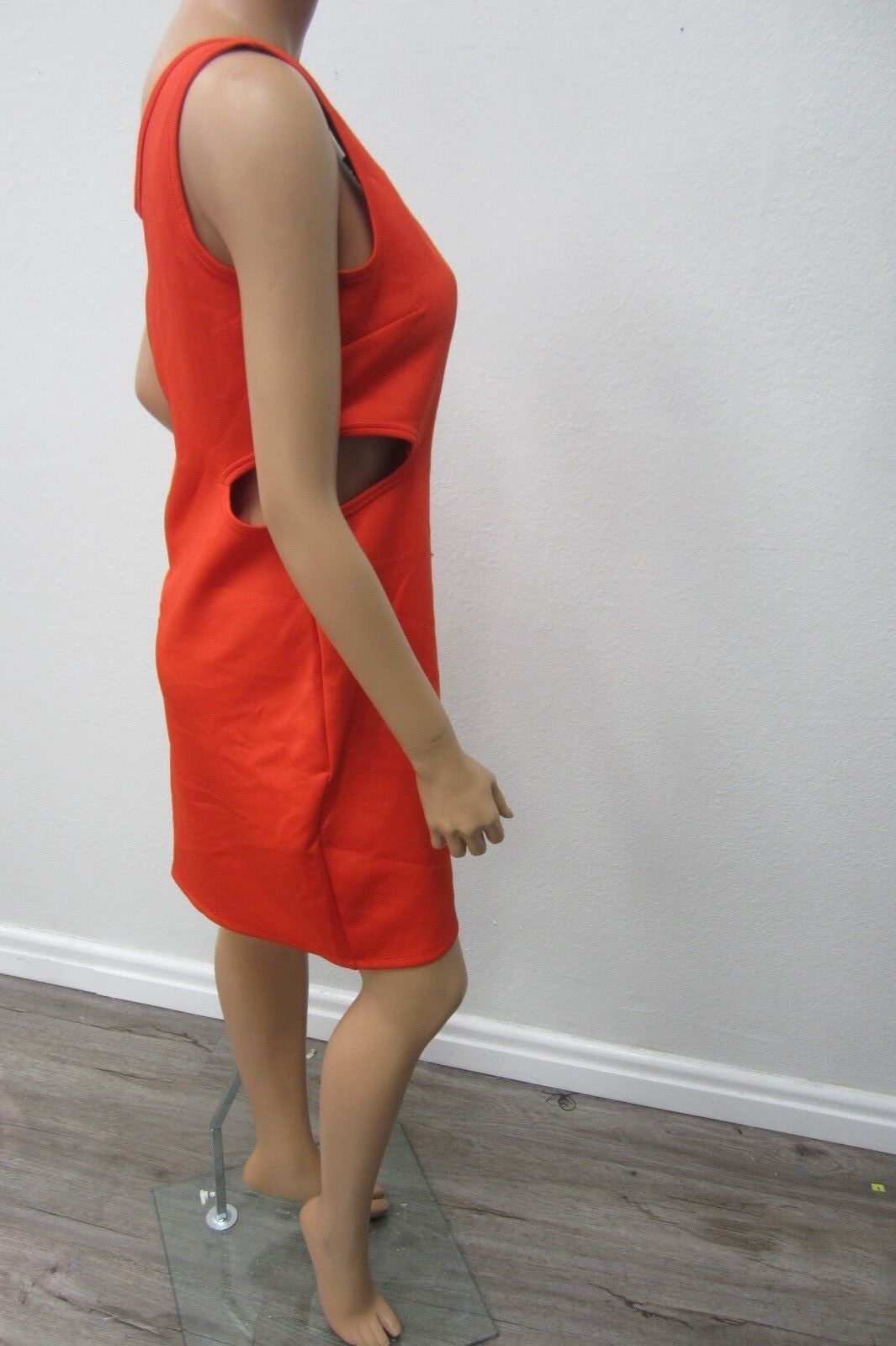 *NWT* Bongo Woman Sexy Orange Club Cut Out Peek-A-Boo Cocktail Dress Size Large