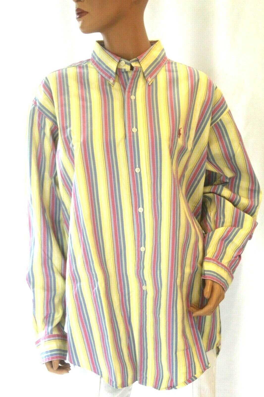 Men's Ralph Lauren  Blake Long-Sleeve Button Down Striped Shirt Size Large