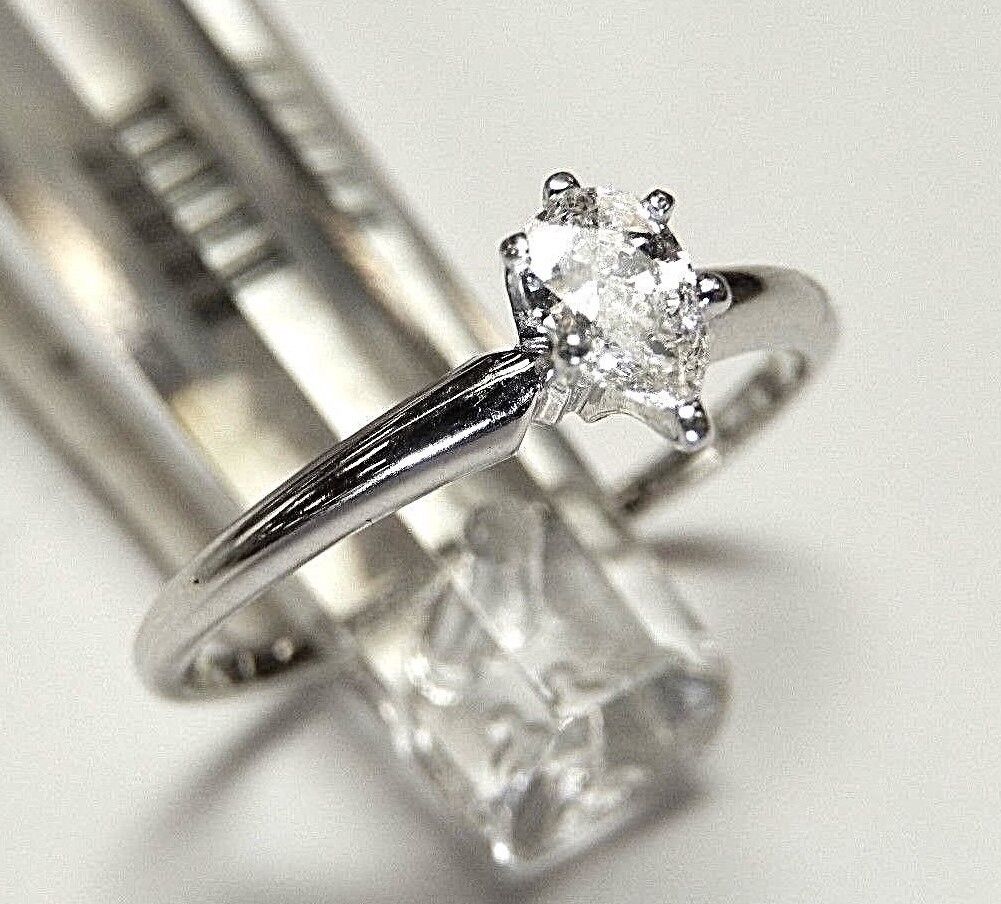 14k Gold .25ct Pear Shape Solitaire VS Natural Diamond Engagement Ring Sz 7.25