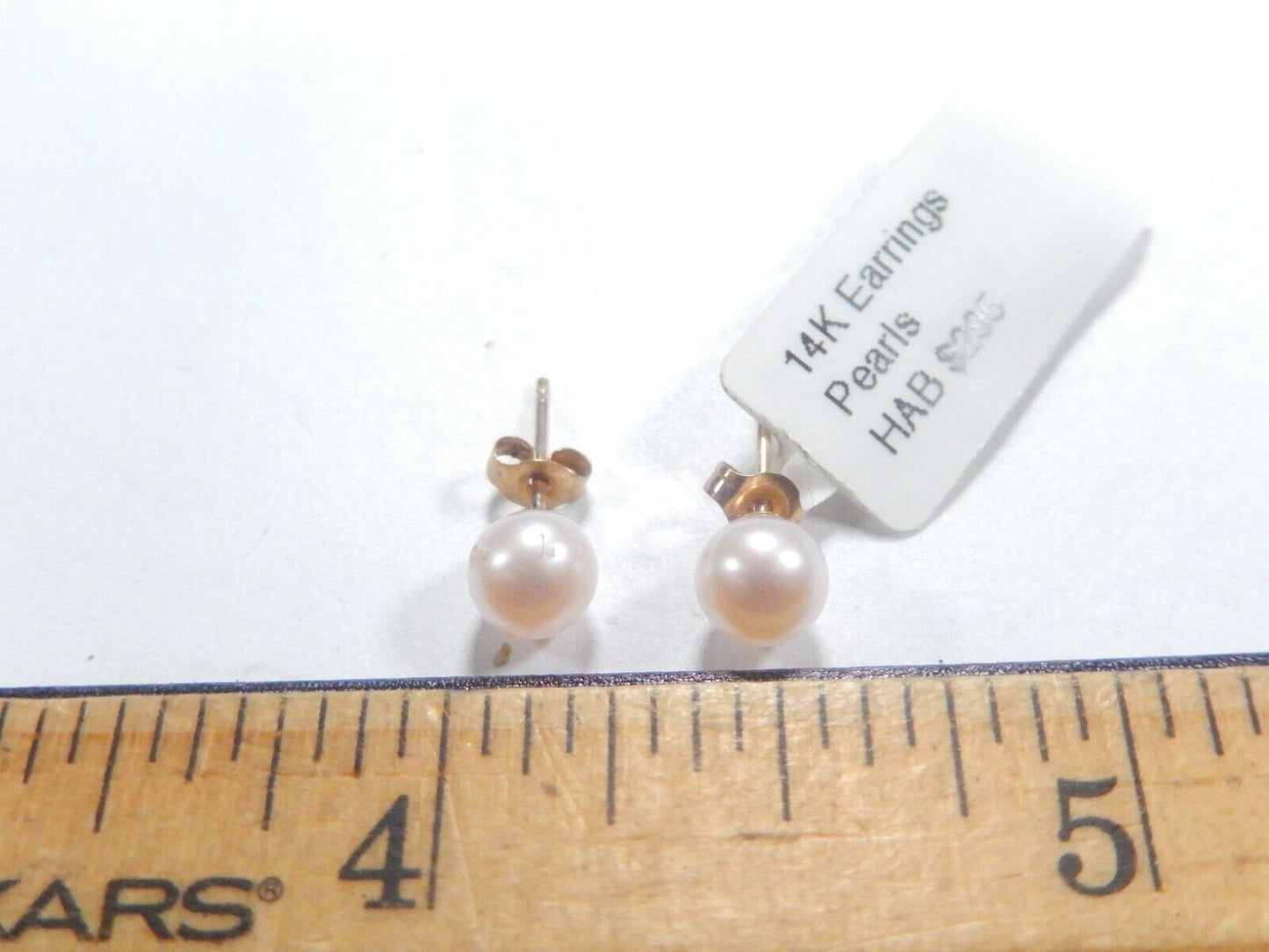 14K Yellow Gold 5.5mm Akoya Round Pearl Ear Stud Earrings