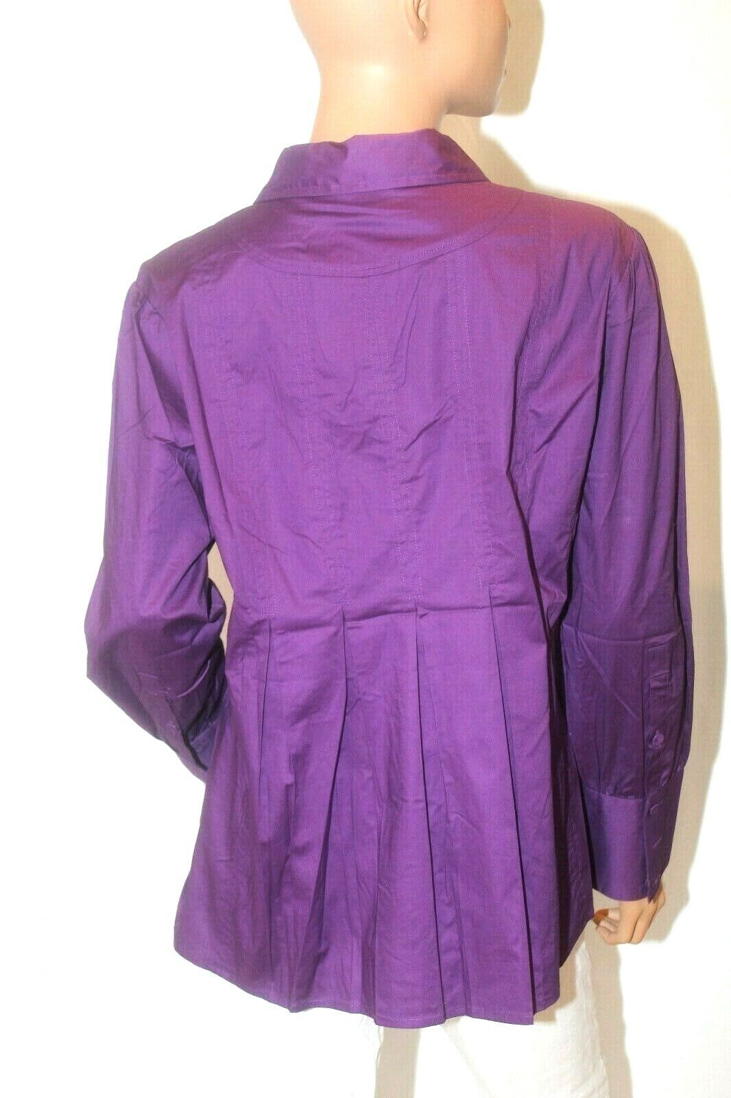 *NWOT* Motto QVC Women's Purple Long Sleeve Button Down Blouse Size Large