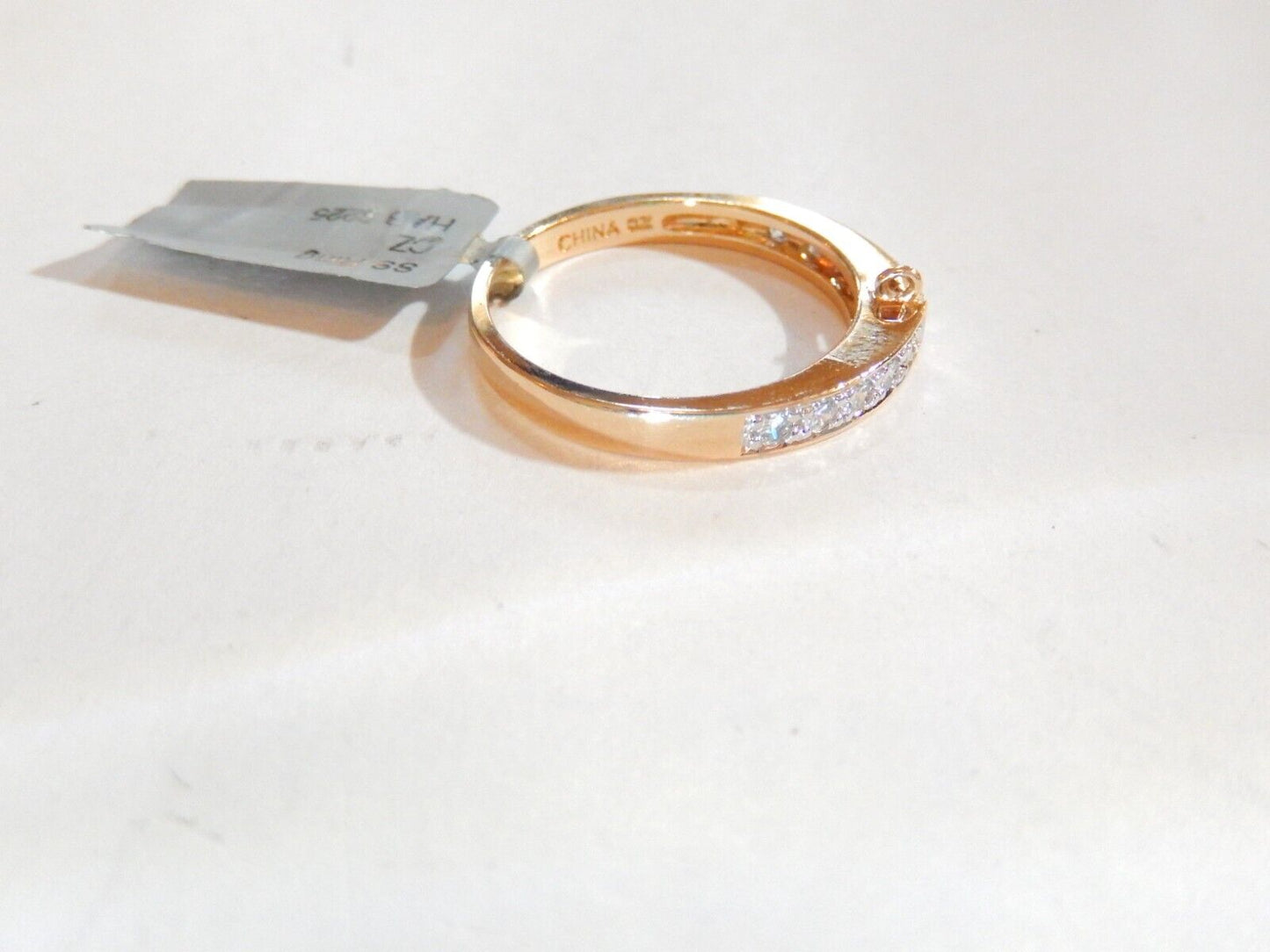 Gold Vermeil 10 Round CZ BAND Sterling Ring Size 10