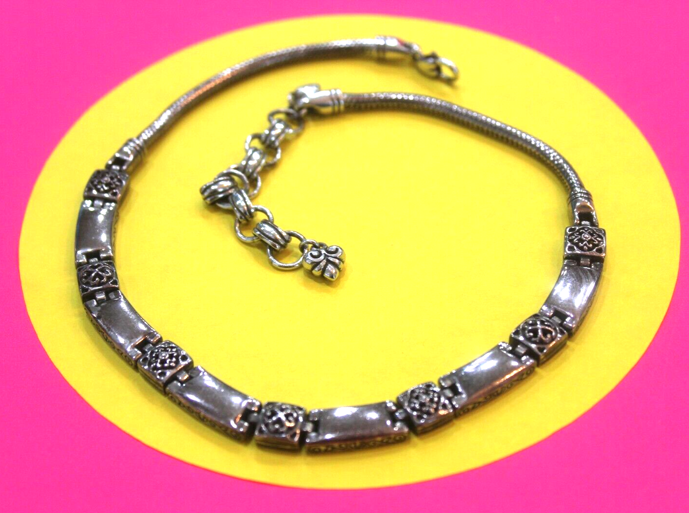 RETIRED Brighton Tribeca 18" Necklace Silver EUC Scrolls