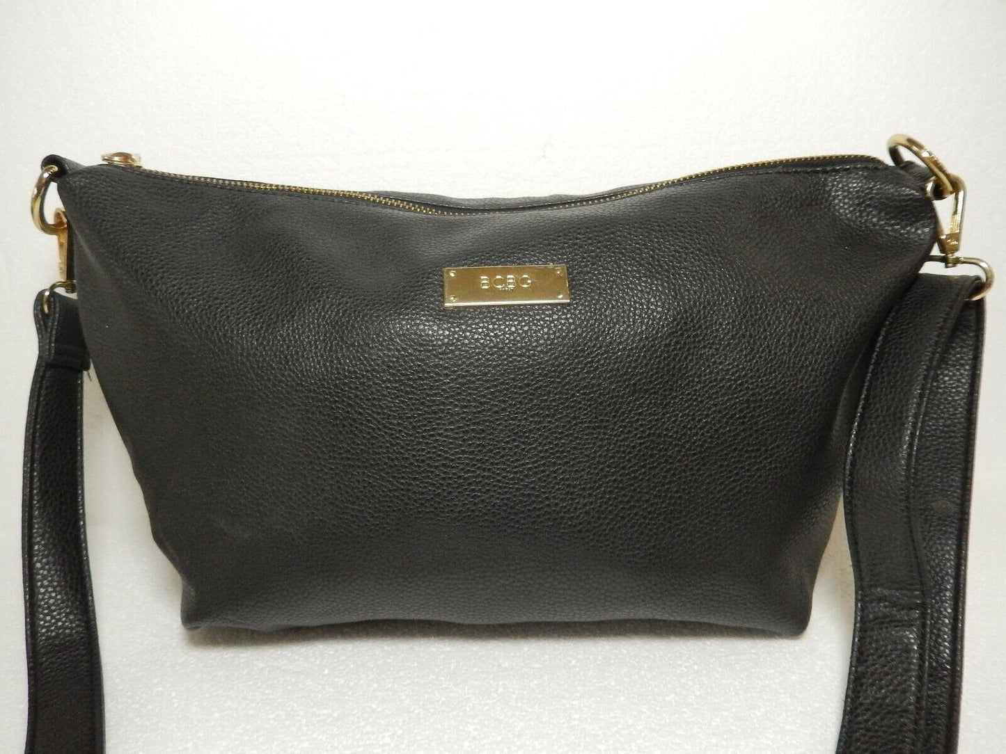 BCBG Paris Black Pebbled Handbag with Long Shoulder Adjustable Strap