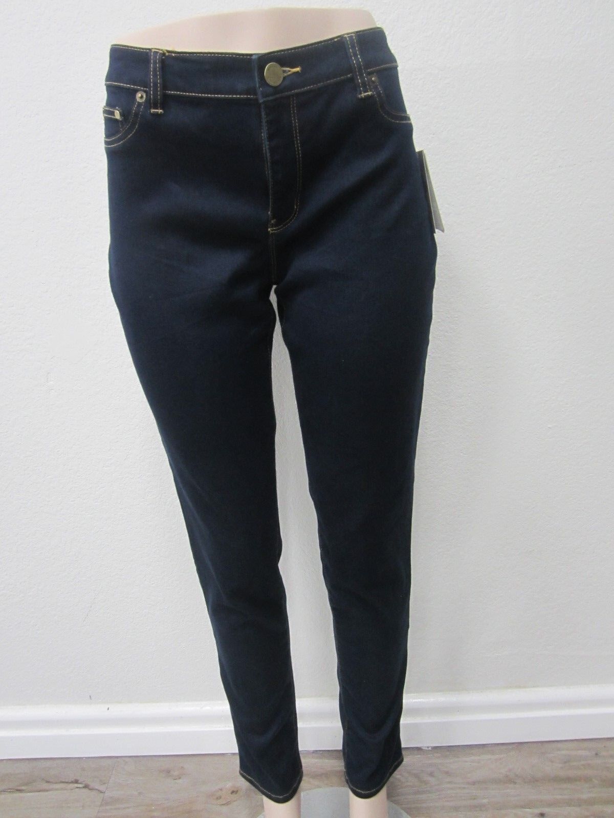 NWT Michael Kors Jeans Ava Super Skinny Dark Blue Size 12 Twighlht Wash Cotton