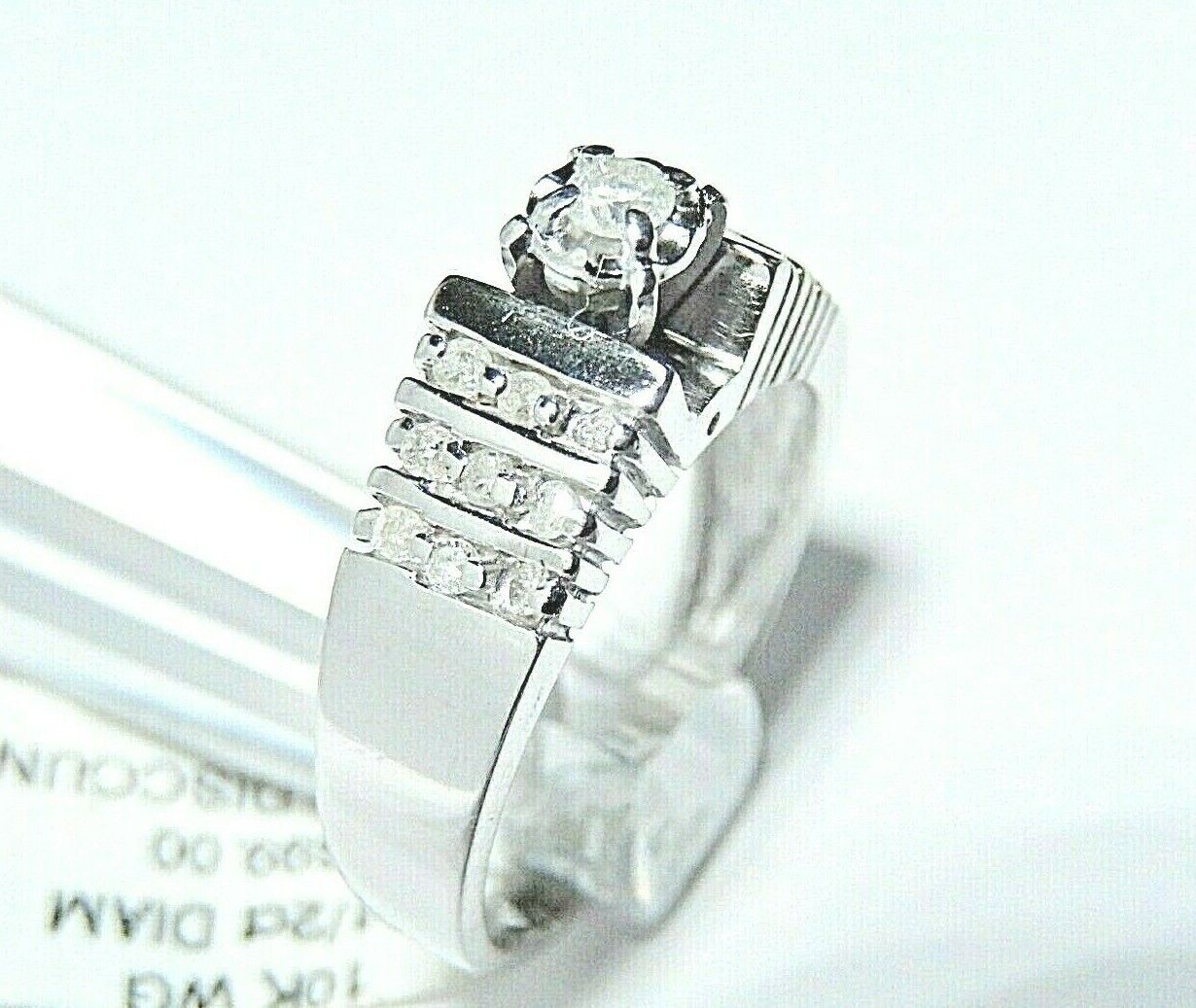 *NWT* .50CT Diamond Engagement Anniversary Wedding Ring 10K White Gold Sz 7