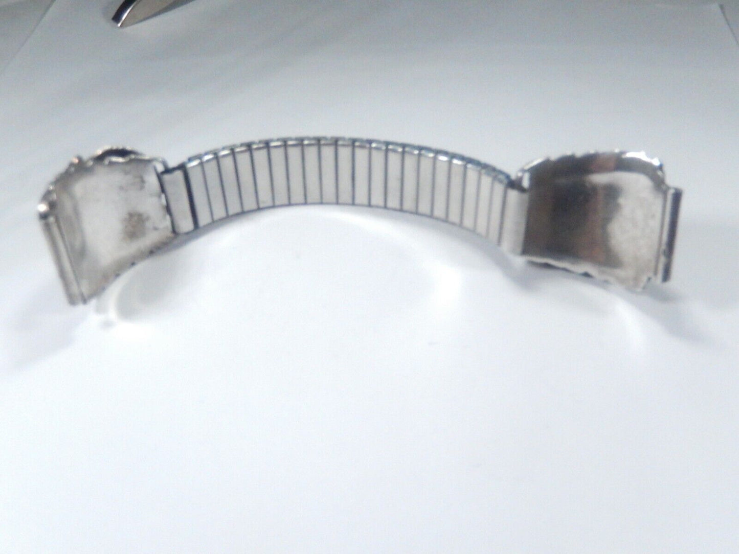 SIGNED - JIM YAZZIE Vintage STERLING Silver NAVAJO Turquoise WATCH TIPS