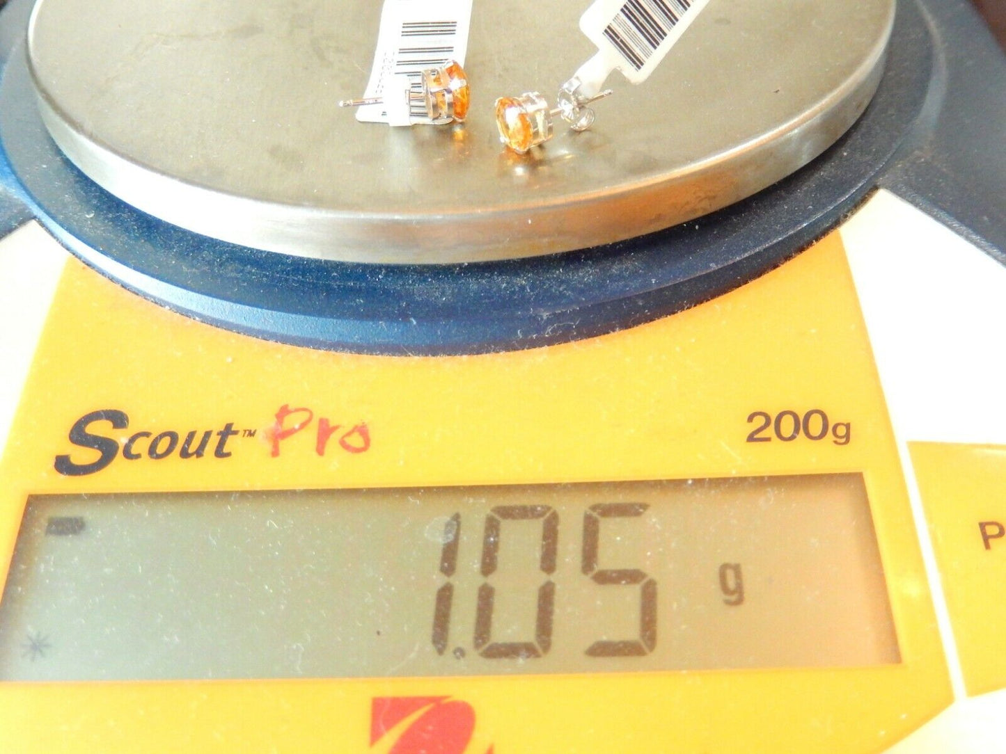 1.5 CTW 14K Solid White Gold 6mm Citrine Basket Style Stud Earrings