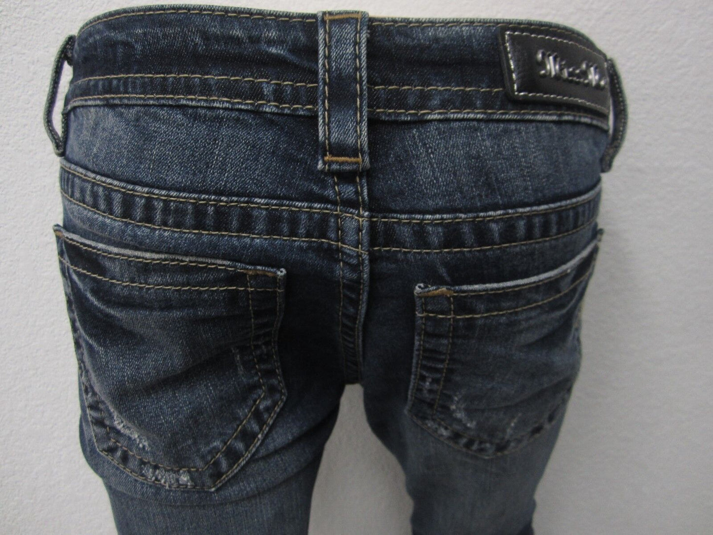 NWOT Miss Me Women's Jeans Med Blue Solid Skinny Mid-Rise Button Up Size 26 x 30