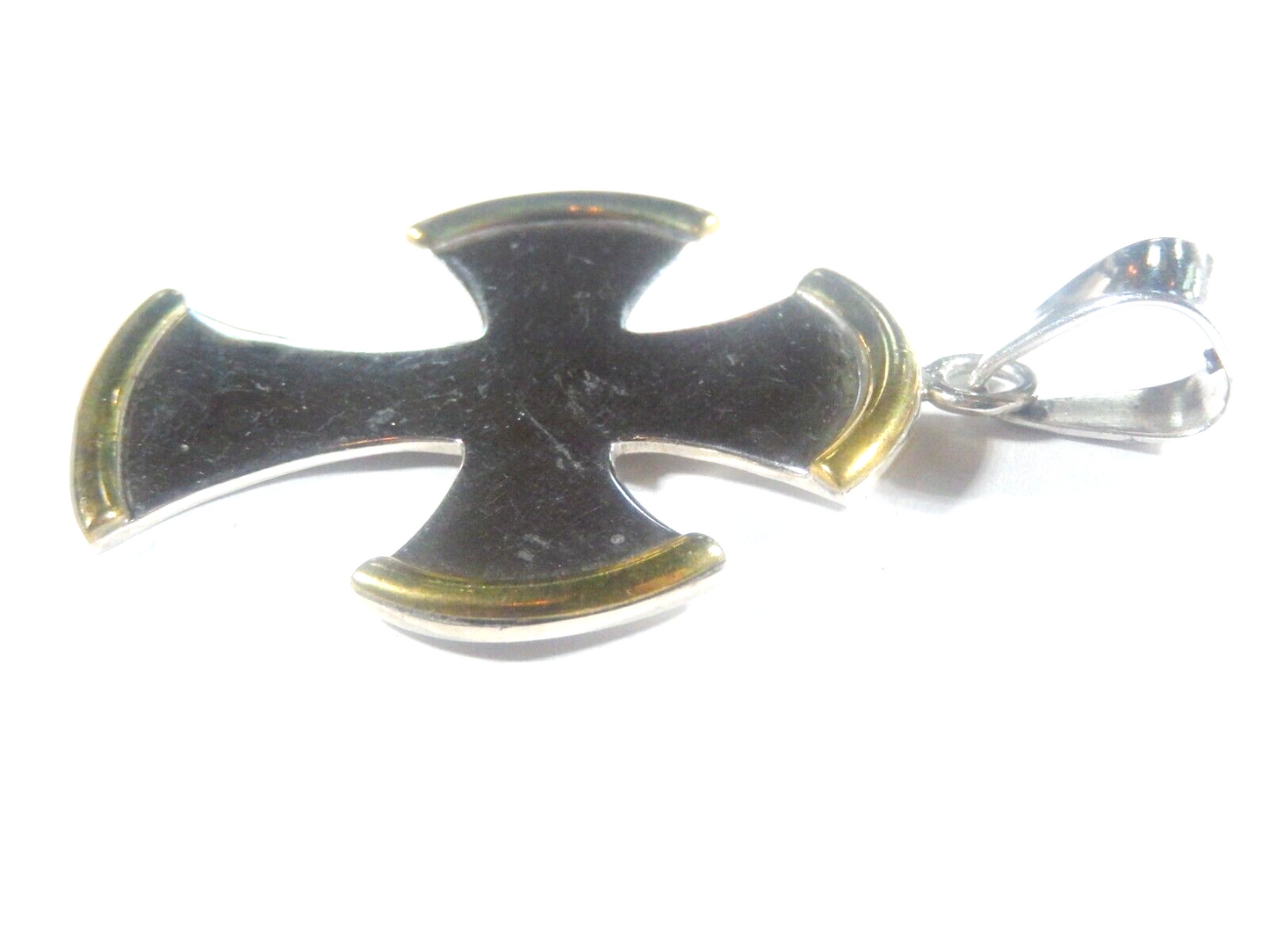 *VINTAGE*   Mexico Taxco TM-219 Artist "OEM" Sterling Silver 925  Cross Pendant