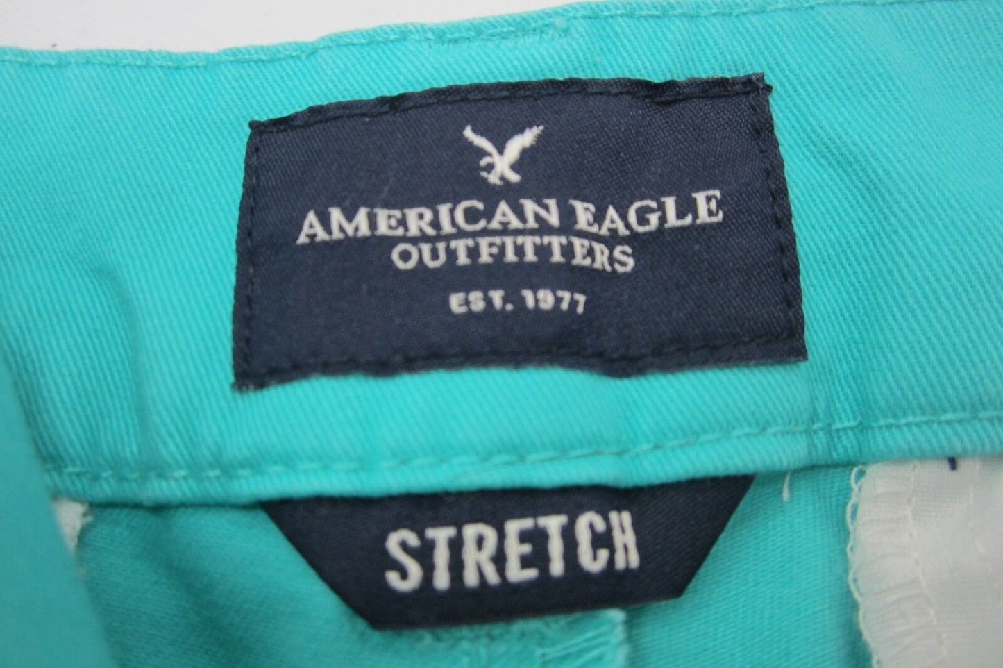 NEW $35 American Eagle Midi Stretch Cuffed Mini Shorts Teal Blue Size 2