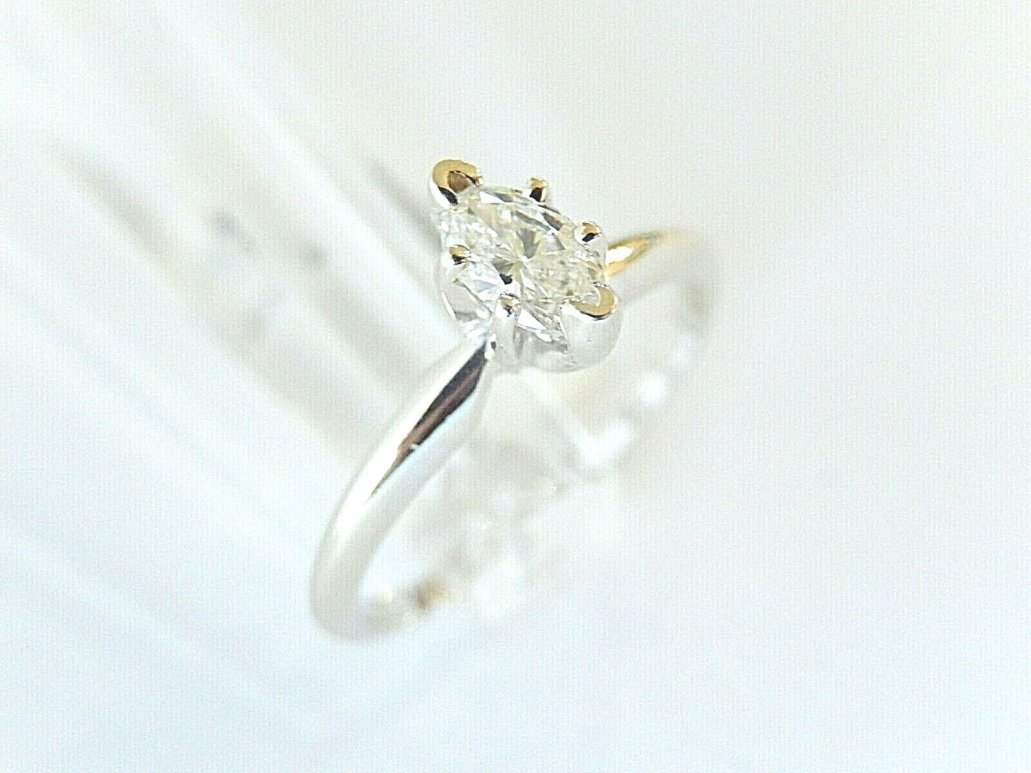 1/4 Ct Marquise Cut Natural VS Diamond 14K White Gold Solitaire Engagement Ring