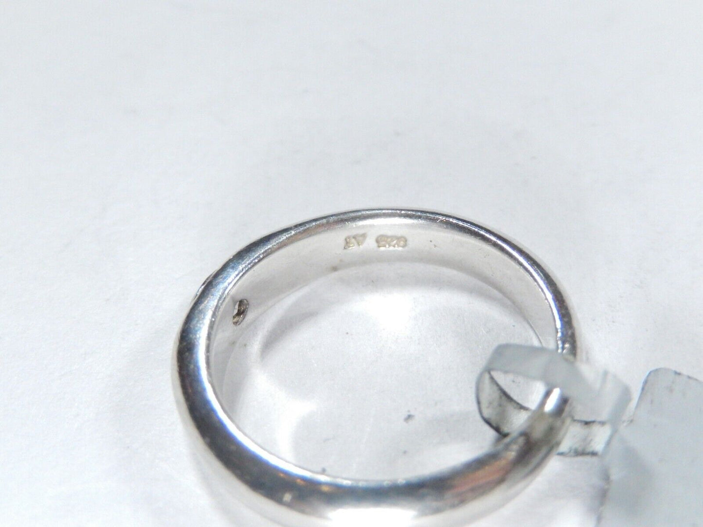 *VINTAGE*  Sterling Silver 4mm Heavy  Cubic Zirconia CZ Band RING Size 7.5
