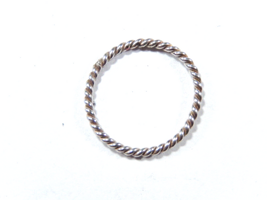 *VINTAGE*  STERLING SILVER 925 1.5mm ROPE BAND RING SIZE: 4