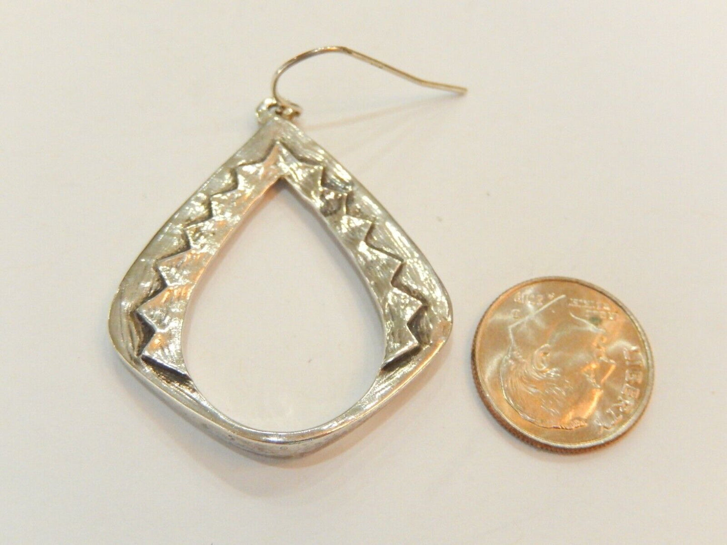 *RARE* Retired Jeep Collins Sterling Silver Dangle Hook Earrings 15.0 gms Thick