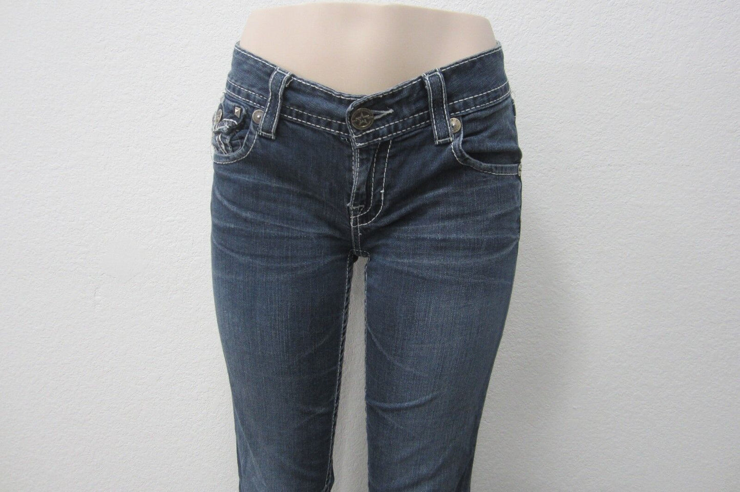 WOMENS BIG STAR SOPHIE BOOTCUT STRETCH FIT STUDDED FLAP POCKET JEANS SIZE 29X33