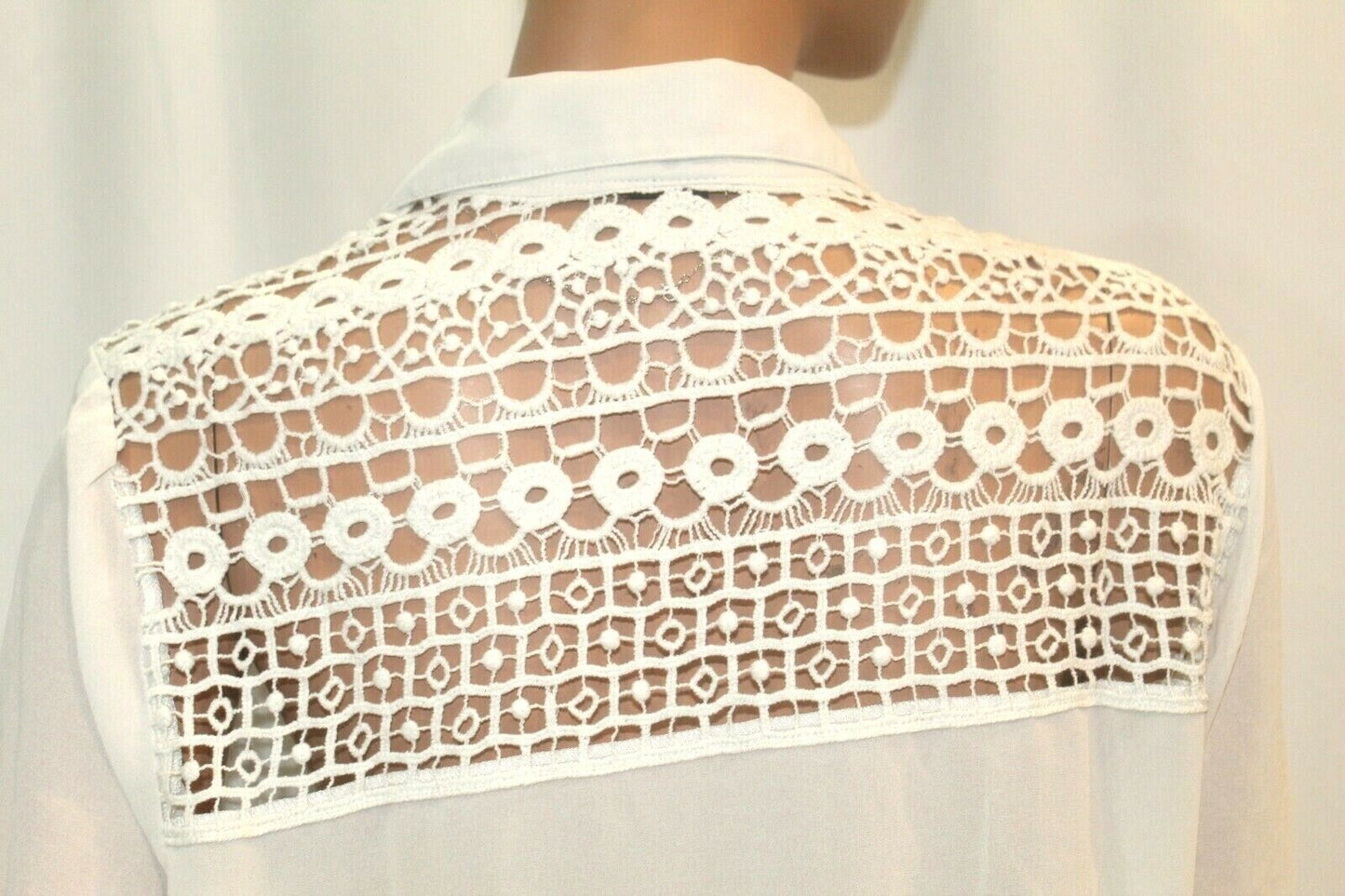 Rue 21 Button Down Long Sleeve w/Button Straps  Womens Knit Lace Back Top Sz XL