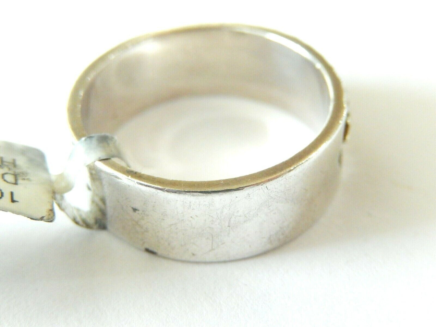 *VINTAGE*  8mm Wide 925 Sterling & 10k Yellow & Rose Gold Leaves Ring Size 10.5