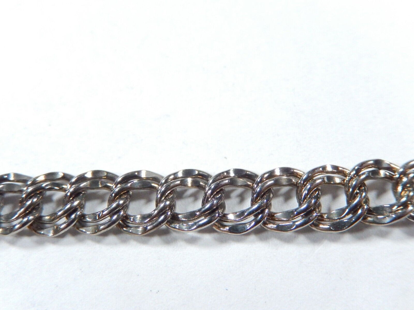 Elco Signed 925 Double Link Charm Bracelet Safety Chain Vintage Fits 6  3/4”