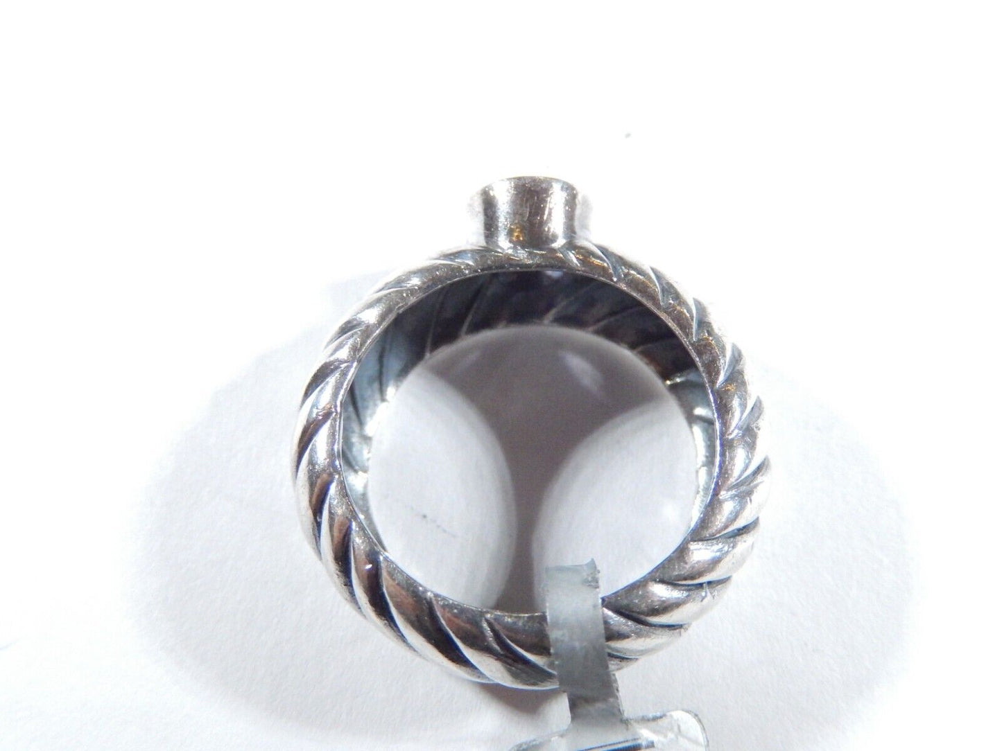 .75CT Oval Amethyst Classic Sterling Silver 8.5mm Wide Twist Band Ring  Size 7