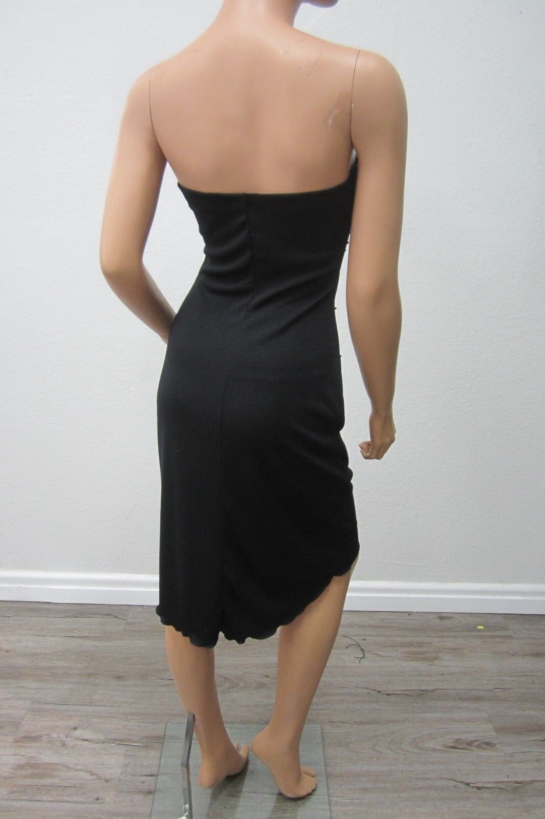 NICE Charlotte Russe Body-Con Strapless Tiered Dress w/ Beads Black Size Medium