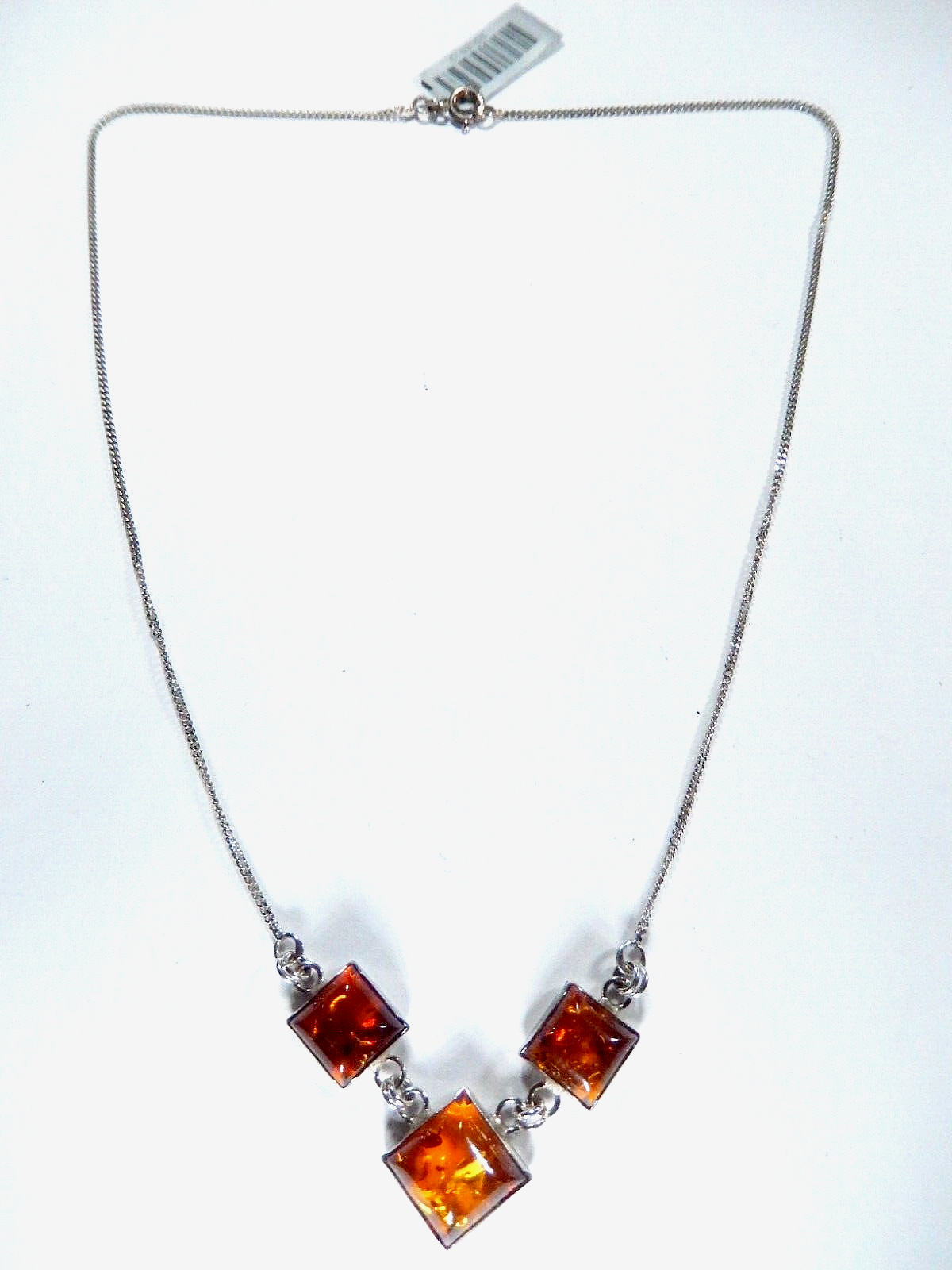 *VINTAGE*  Baltic Amber Sterling Silver Pendant Necklace 925 Cool Piece! 16"
