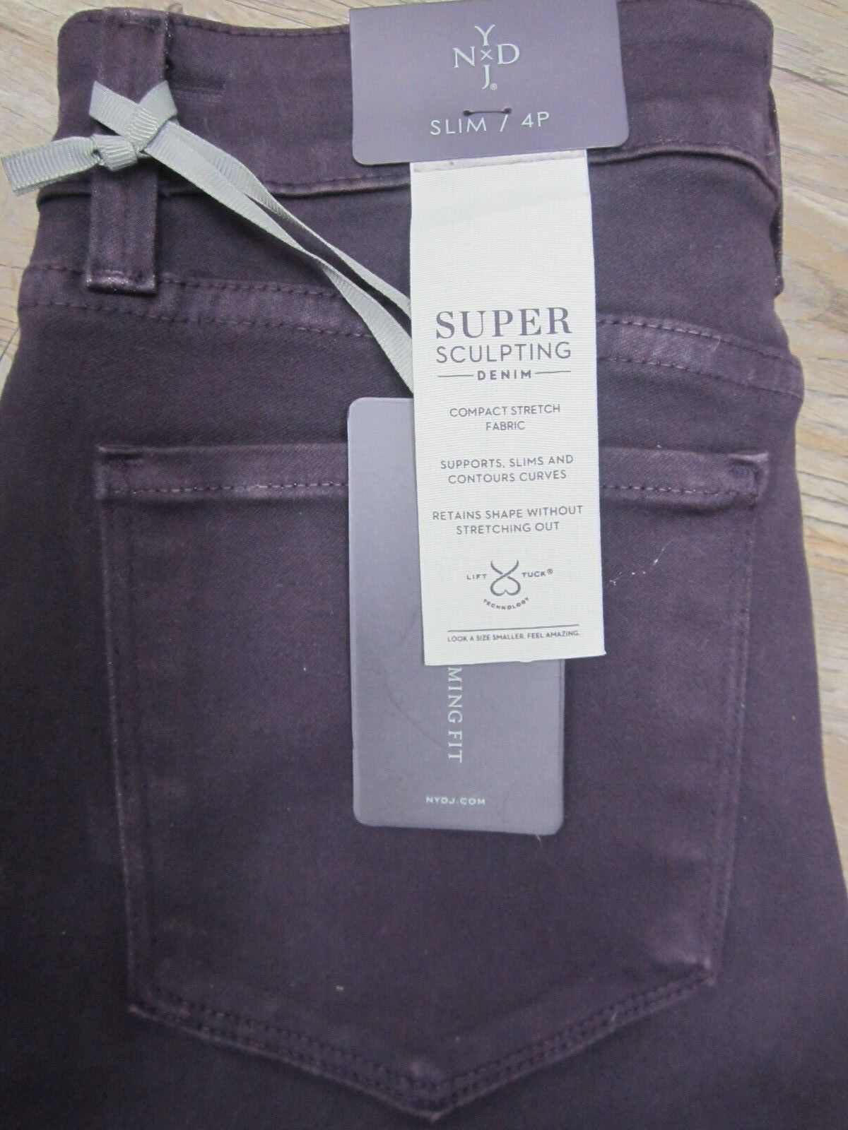 NWT NYDJ Not Your Daughters Jeans Samantha Slim Purple ponte stretch LEGGINGS 4P
