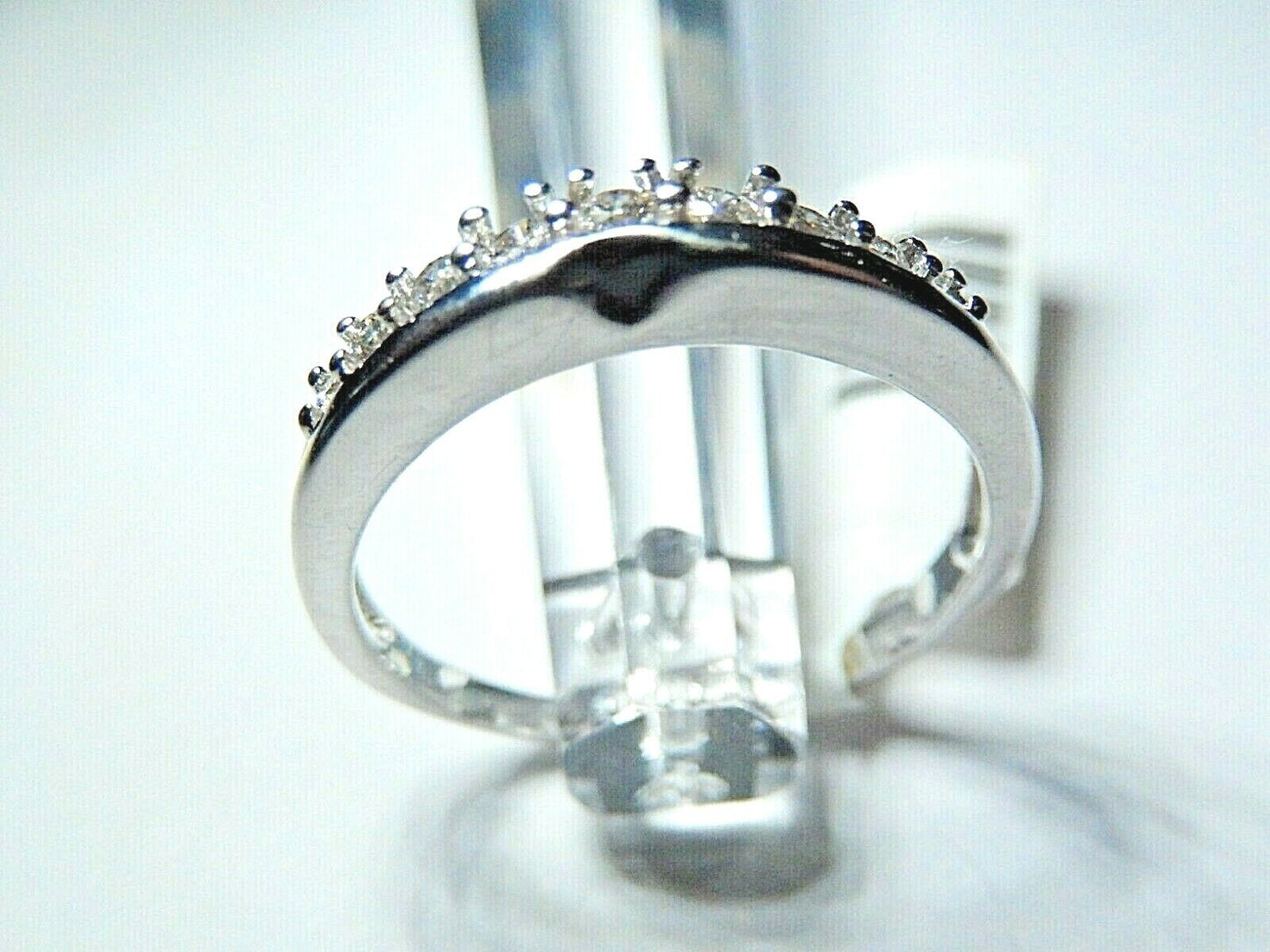 *NWT* 14K White Gold VS Diamond Band for Inset Against Solitaire Mount Size 7.25