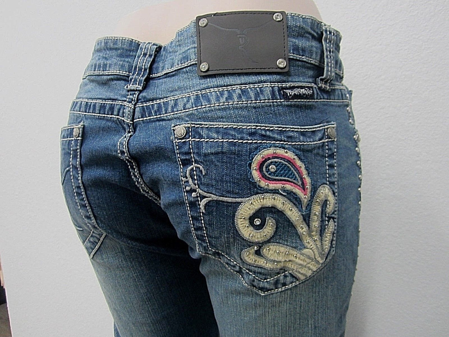 NWT Montana West Trinity Ranch Boot Cut Jeans Blue New Western Cowgirl 34 X35